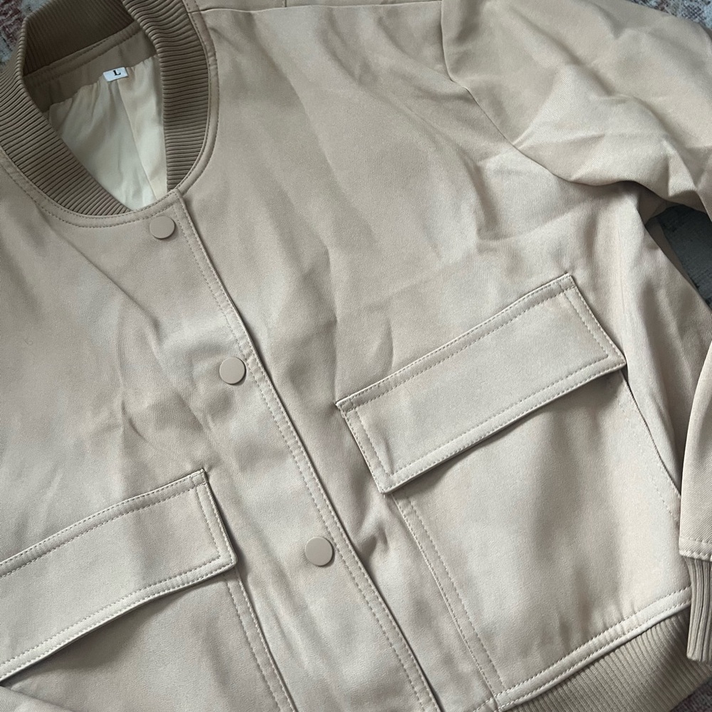 Tan Bomber Jacket - Picture 4 of 6